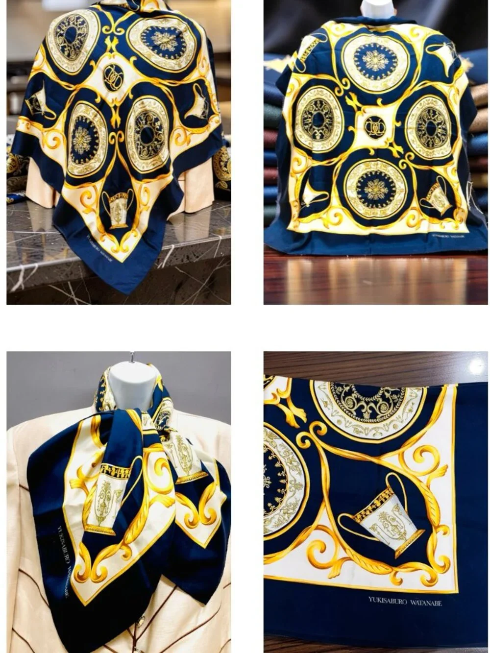 Charming YUKISABURO WATANABE  Scarf  Silk 34.5